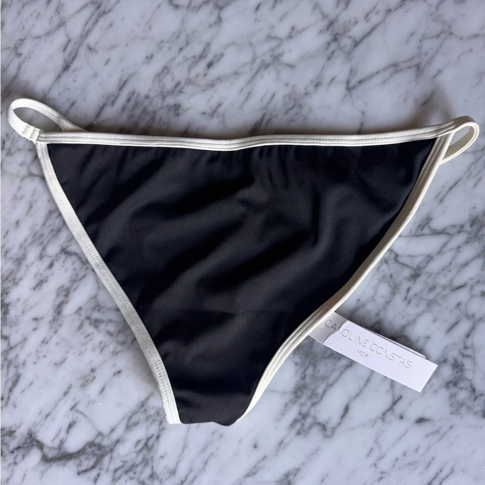 Caroline Constas Black Bikini with White Trim